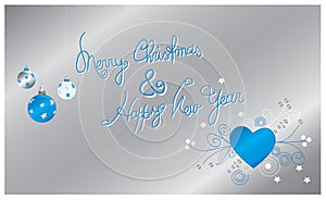 Grey-blue Christmas greeting card