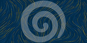 Grey, Blue and Green Moving, Flowing Stream of Particles in Curving, Wavy Lines