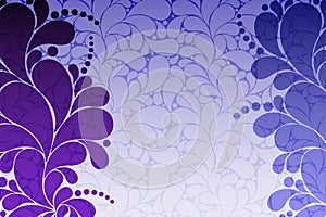 Grey-blue paisley vintage vector background