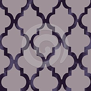 Grey and blue quatrefoil abstract pattern digital illustration