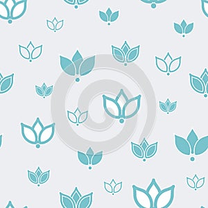 Grey blue tulip allover seamless print background design
