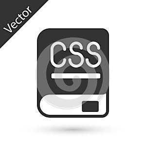 Grey Books about programming icon isolated on white background. Programming language concept. PHP, CSS, XML, HTML