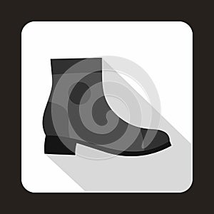 Grey boot with heel icon, flat style
