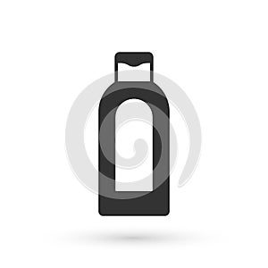 Grey Bottle of shampoo icon isolated on white background. Vector