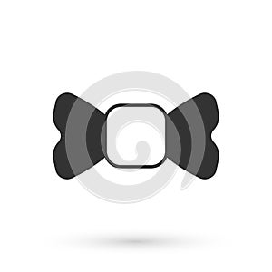 Grey Bow tie icon isolated on white background. Vector