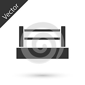 Grey Boxing ring icon isolated on white background. Vector