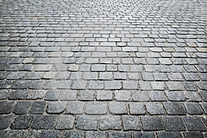 Close-up of grey brick floor