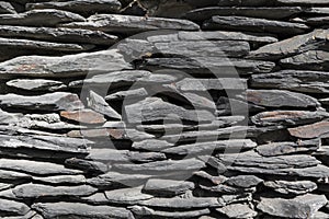 Grey bricks slate texture background, slate stone wall texture . Copy space