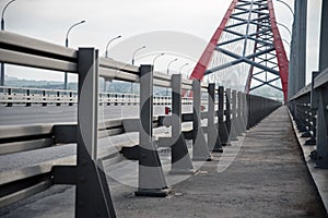 Grey bridge railings