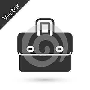 Grey Briefcase icon isolated on white background. Business case sign. Business portfolio. Vector