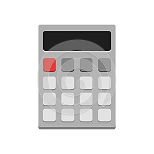 Grey calculator flat vector icon