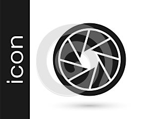 Grey Camera shutter icon isolated on white background. Vector Illustration