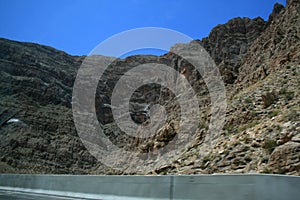 Grey canyon in Nevada. View from highway