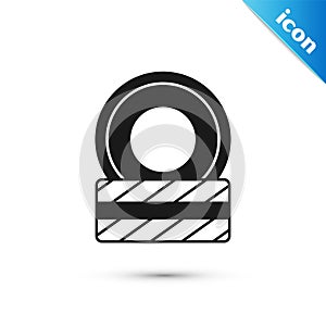 Grey Car tire wheel icon isolated on white background. Vector