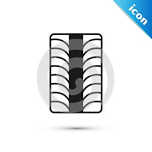 Grey Car tire wheel icon isolated on white background. Vector