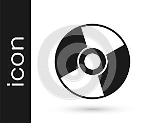 Grey CD or DVD disk icon isolated on white background. Compact disc sign. Vector