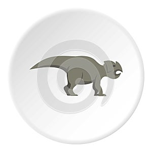 Grey ceratopsians dinosaur icon circle