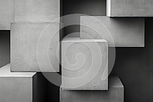 Grey cinder blocks stacked for construction site use
