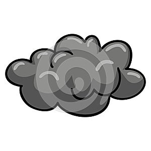 Grey Cloud Dark Cloud Vector Illustration Doodle Drawing