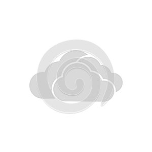 Grey cloud icon vector. Modern weather icon. Flat vector symbols