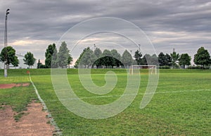 Grey Clouds and Soccer Field