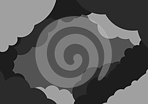 Grey cloudy illustrated background for designs