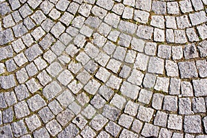 Grey cobble stone street pattern