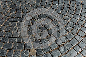 Grey cobblestone background, texture