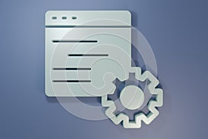 Grey Computer api interface icon isolated on purple-blue background. Application programming interface API technology