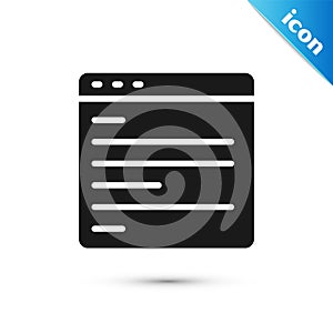 Grey Computer api interface icon isolated on white background. Application programming interface API technology