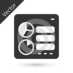 Grey Computer api interface icon isolated on white background. Application programming interface API technology