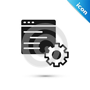 Grey Computer api interface icon isolated on white background. Application programming interface API technology