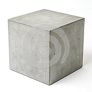 Grey concrete cube isolated over white