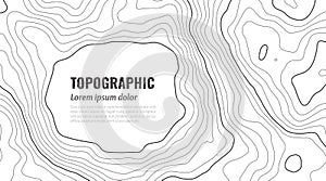 Grey Contours Vector Topography.