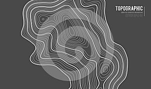 Grey contours vector topography. Geographic mountain topography vector illustration. Topographic pattern texture. Map on