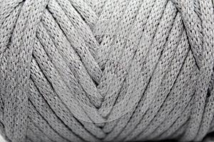 Grey cotton woolen ball string macrame