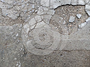 grey cracked concrete floor texture and background
