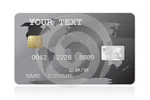 Grey credit card illustration
