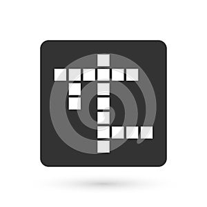 Grey Crossword icon isolated on white background. Vector