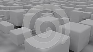 Grey cubes graphic graphics - randomization concept - abstract 3D rendering photo