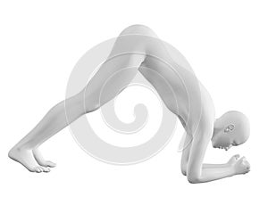 Grey 3d maneken yoga poses photo