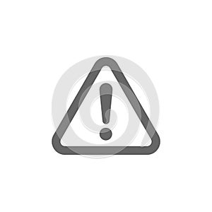 grey Danger sign vector icon.