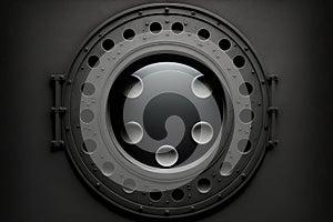 grey dark viewport with portholes on dark background industrial modern 4.0