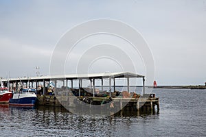 A grey day at North Shields fishing dock on the Northeast England coast
