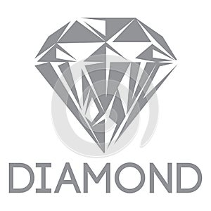 Grey diamond. Vector illustration. Template or elements for design