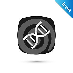 Grey DNA symbol icon isolated on white background. Vector