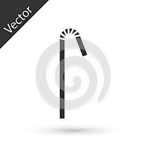 Grey Drinking plastic straw icon isolated on white background. Vector Illustration