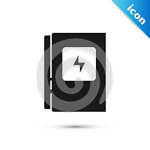 Grey Electrical panel icon isolated on white background. Vector