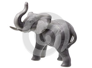 Grey Elephant Figure on white