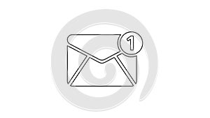 Grey Envelope line icon on white background. Received message concept. New, email incoming message, sms. Mail delivery
